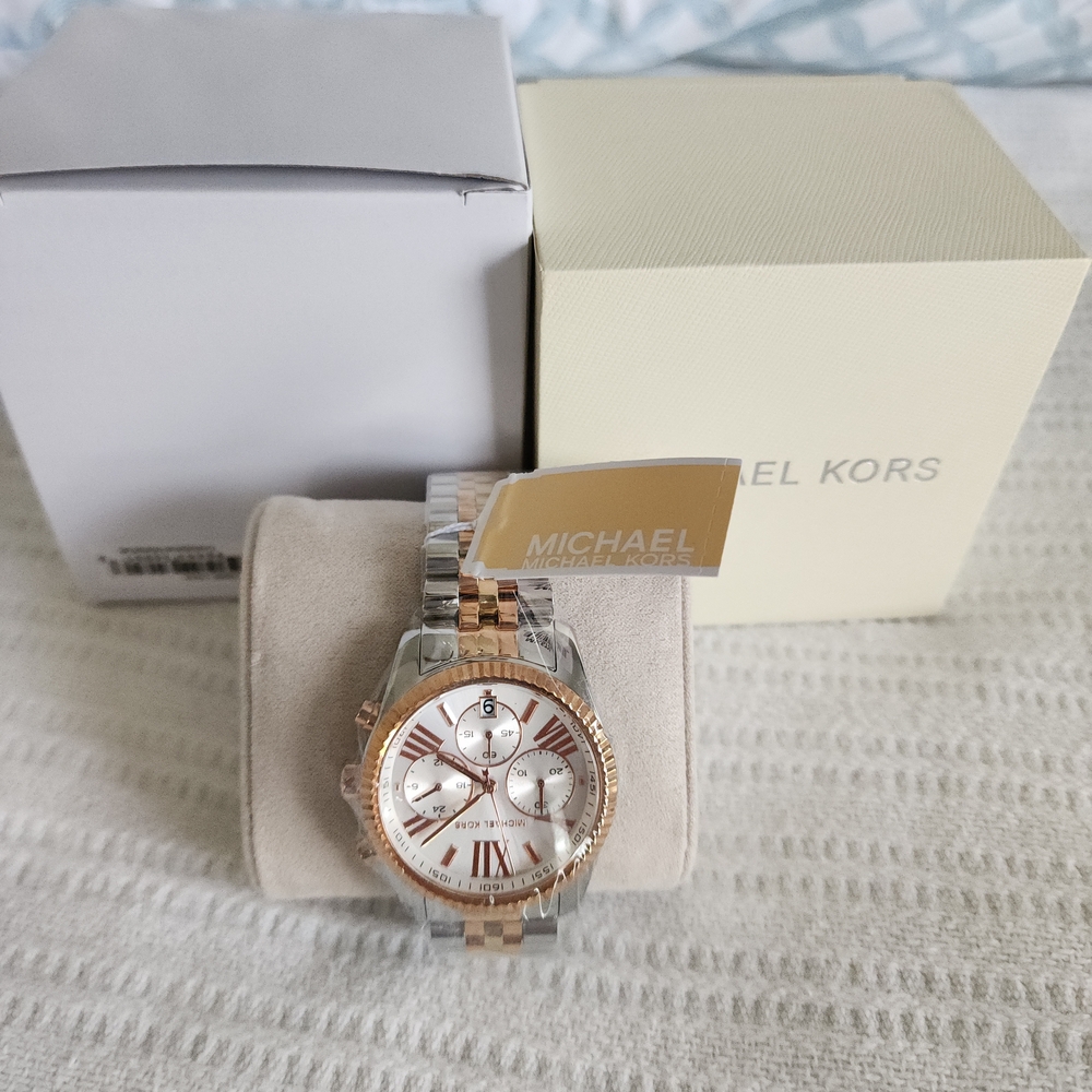 Michael Kors Rose Gold and Silver Watch